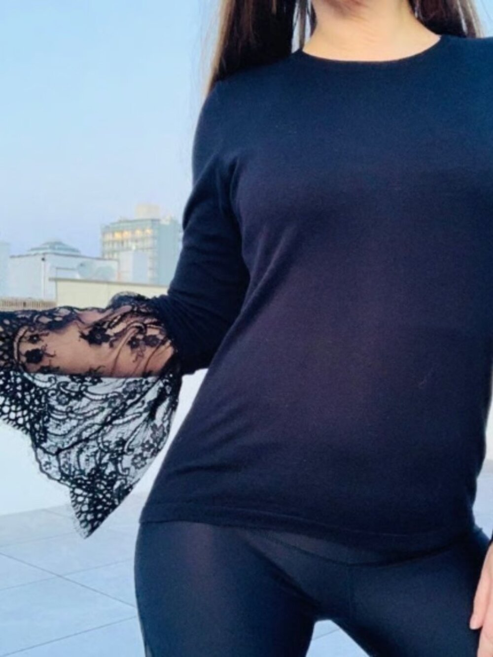 Vince Camuto Flare Lace Sleeves Sweater - Picture 10 of 12